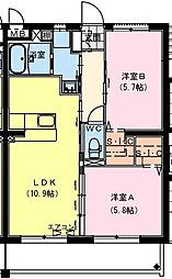 (仮称)恒久南Tマンション 2LDKの間取図画像