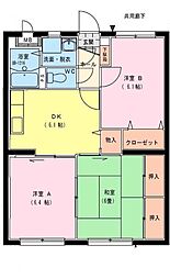 コンフォート2 3DKの間取図画像