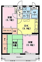 ユーミーいちまる3 3DKの間取図画像