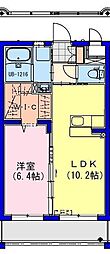 ライズ霧島 1LDKの間取図画像