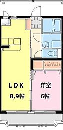 エアフォルク 1LDKの間取図画像