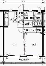 TRUSTY3 1LDKの間取図画像