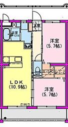 (仮称)都城市天神町HEマンション 2LDKの間取図画像