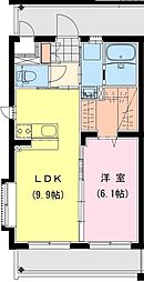 アルカディア恒久 1LDKの間取図画像