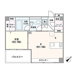 アプレパークス百合ヶ丘 1DKの間取図画像