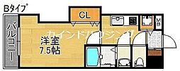 Luxe我孫子 1Kの間取図画像