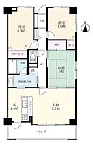 レジデンスコート三日月 202 ｜ 佐賀県小城市三日月町久米（賃貸マンション3LDK・2階・70.85㎡） その2