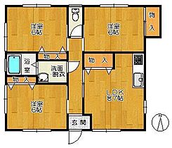 定松アパート 西側 ｜ 佐賀県小城市小城町（賃貸アパート3LDK・1階・61.27㎡） その2