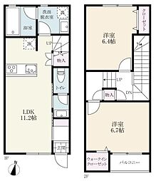 プレミアムアイランド牛津4 2LDKの間取図画像