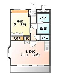 エトワールエデンM 1LDKの間取図画像