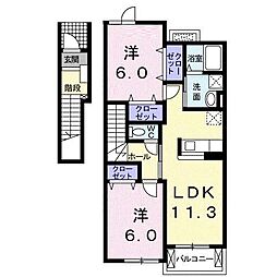 サンクレメントC 2LDKの間取図画像