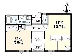 プレミアムアイランド金田D 1LDKの間取図画像