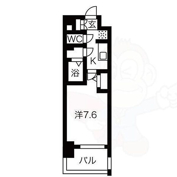 愛知県名古屋市中区富士見町(賃貸マンション1K・7階・24.78㎡)の写真 その2