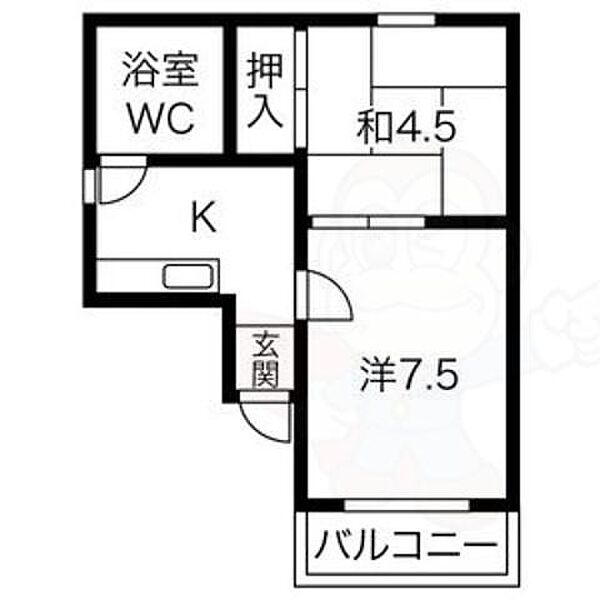 覚王山第一ビル ｜愛知県名古屋市千種区末盛通１丁目(賃貸マンション2K・5階・21.70㎡)の写真 その2