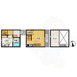 アースクエイク豊 1階1Kの間取り