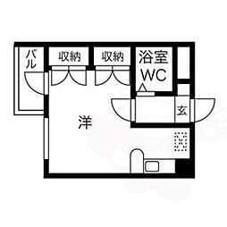 レオパレス21 RX新瑞橋 1階ワンルームの間取り