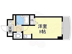 グランヴィア徳川 5階ワンルームの間取り