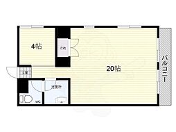 チサンマンション錦第2 2Kの間取図画像