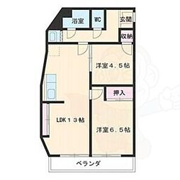 OS・SKYレジデンスヒルズ向台 2LDKの間取図画像