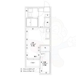 Coco Cat 岩塚 3階1LDKの間取り