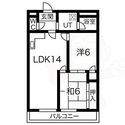 スカイメゾン 2LDKの間取図画像