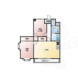 K・Iソシア1 2LDKの間取図画像