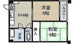 明治第1ビル 2DKの間取図画像