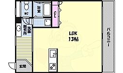 長田ビル ワンルームの間取図画像