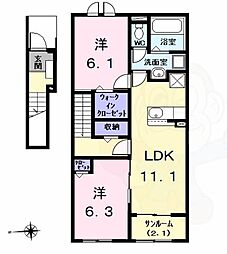 ガーデン ハイツ ハトリ1 2階/-