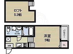 ハーモニーテラスグランシエロ名古屋黄金 1Kの間取図画像