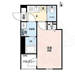 robot home 黄金II 1Kの間取図画像