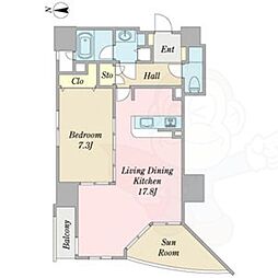 プロシード金山2 1LDKの間取図画像