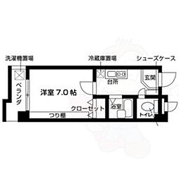 パティオ2 1Kの間取図画像