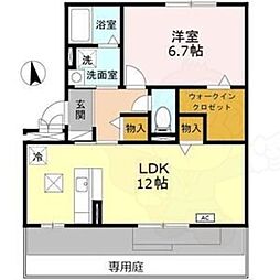 ホープM3 1LDKの間取図画像