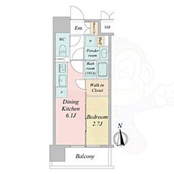 名古屋市千種区今池3丁目マンション 1DKの間取図画像