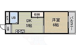 第2中川ビル 1DKの間取図画像