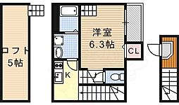 ResidenceR 1Kの間取図画像