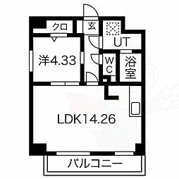 GRANDUKE徳川 1LDKの間取図画像
