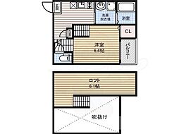 ラ・ネージュ筒井 1Kの間取図画像