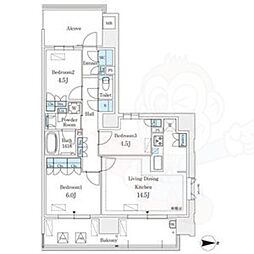 GRANPASEO丸の内 3LDKの間取図画像