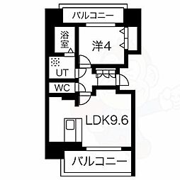 メイクス今池PRIME 1LDKの間取図画像