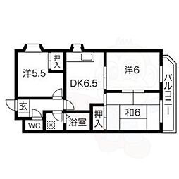 フローラタウン 3DKの間取図画像