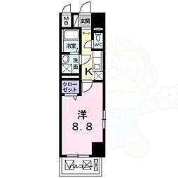 プレシオール小幡 1Kの間取図画像