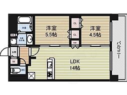 プレサンスロジェ丸の内テラス 2LDKの間取図画像
