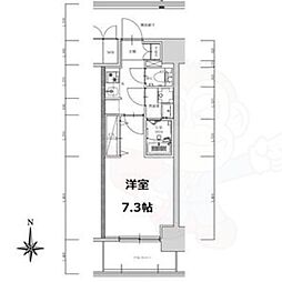 S-RESIDENCE亀島駅前ascent 1Kの間取図画像