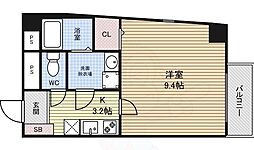 スカイコート葵 1Kの間取図画像