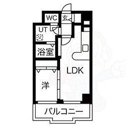 パラシオン千代田 1LDKの間取図画像