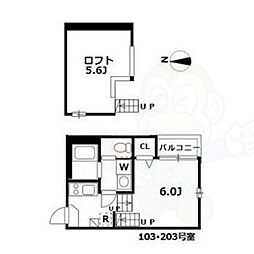 サダルスウド 1Kの間取図画像