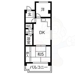 コーポ牛巻 2DKの間取図画像