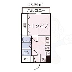 ドミール今池 ワンルームの間取図画像